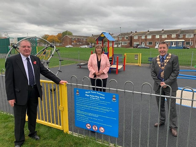 Councillors Pictured Opening Play Area in Blyth, Northumberland