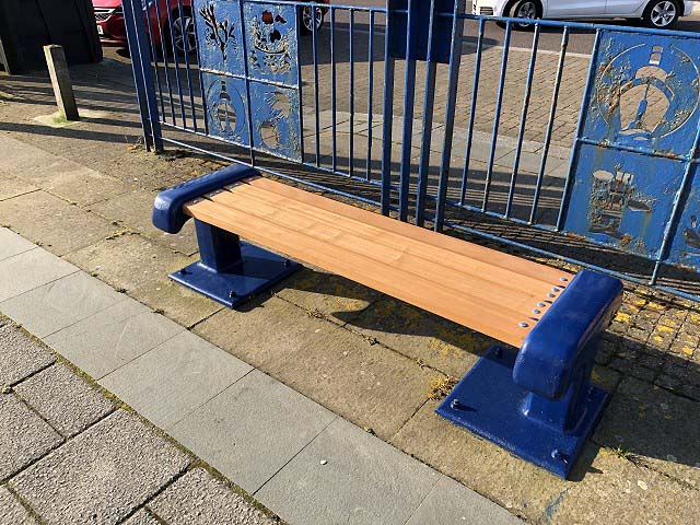 Refurbished seats on Blyth Quayside