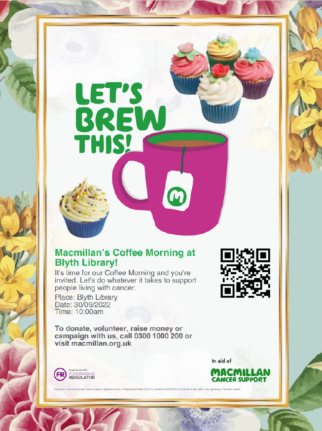 Community Update - Blyth Library Macmillan Coffee Morning