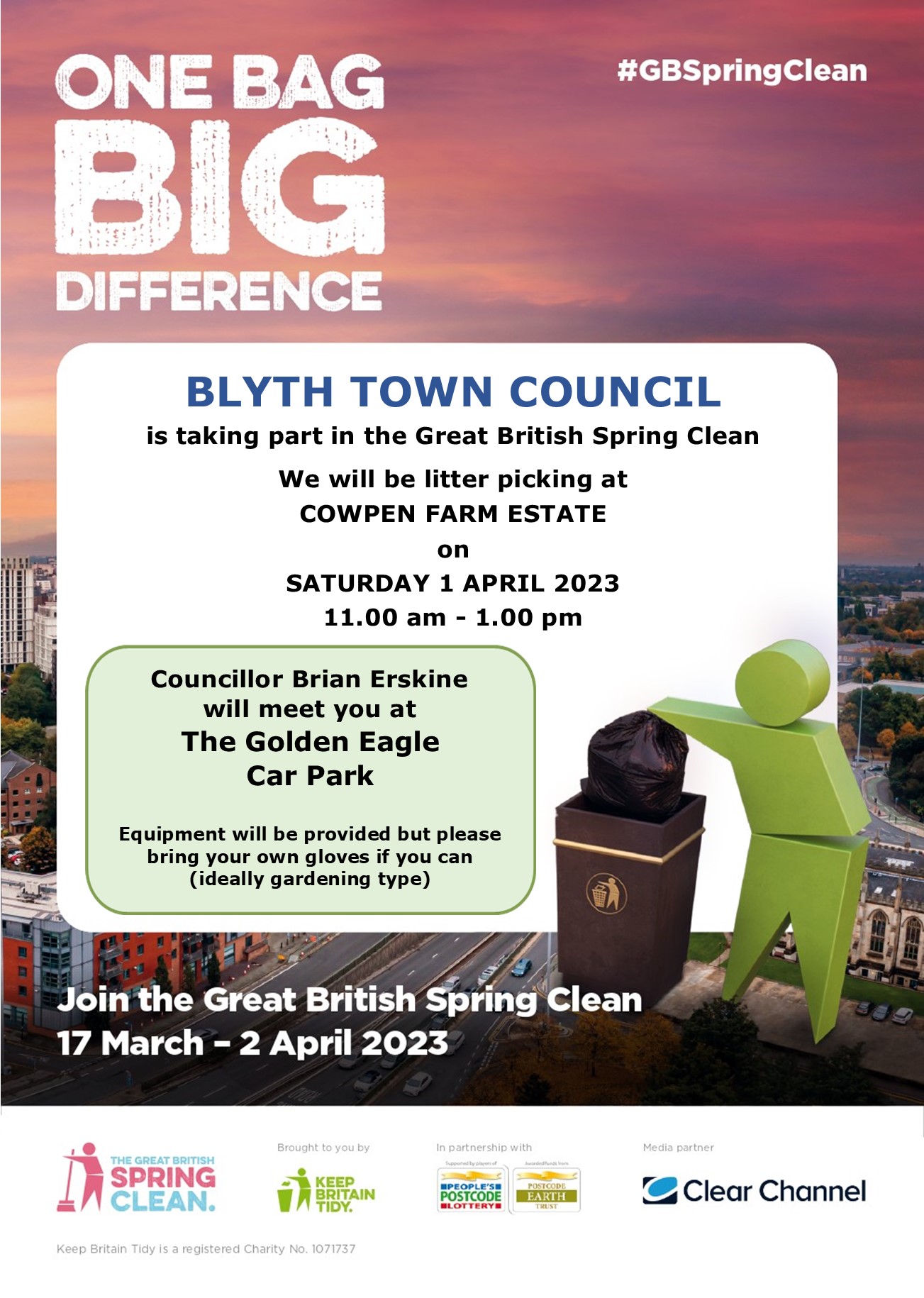 Great British Spring Clean - Golden Eagle, Cowpen Farm Estate.