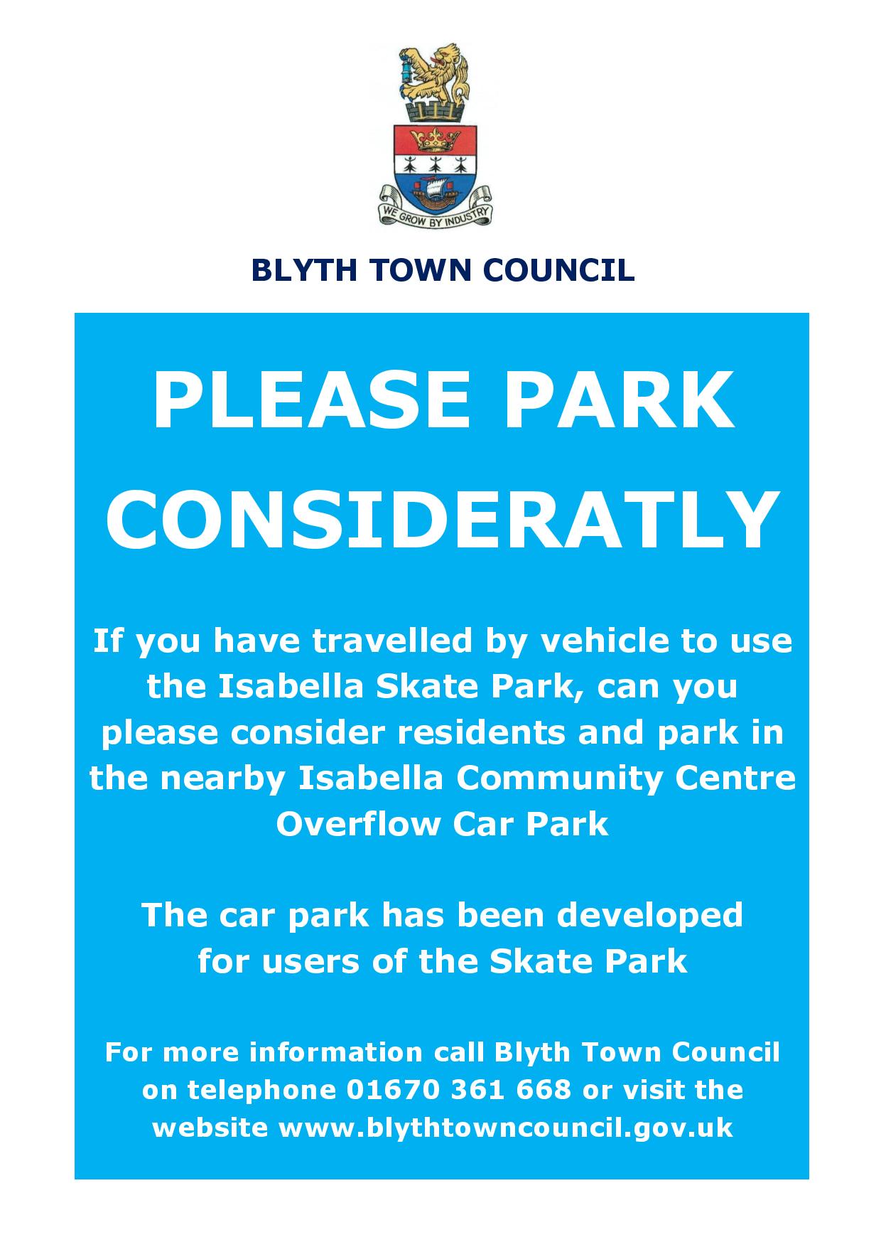 Parking for Isabella Skate Park Visitors